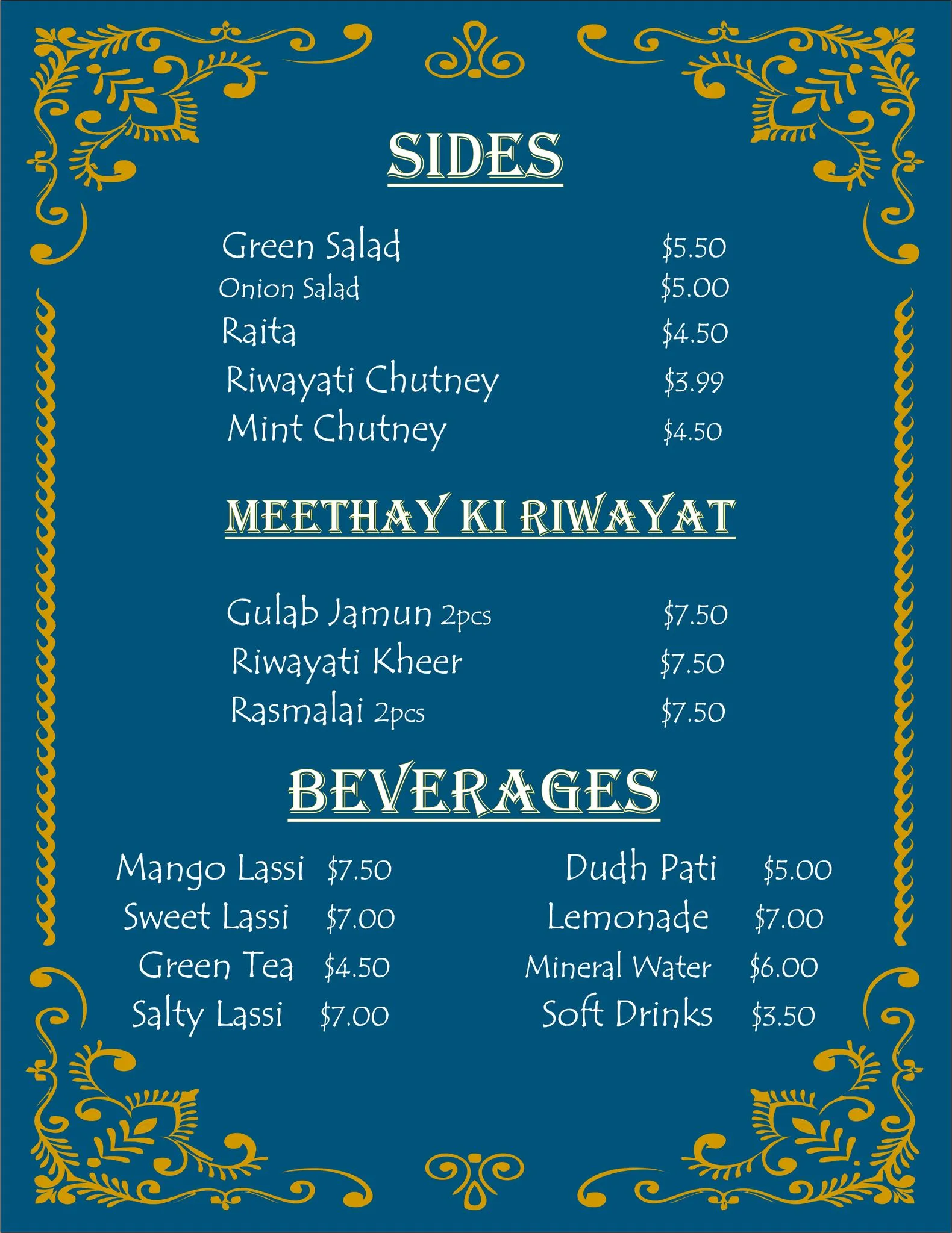 menu