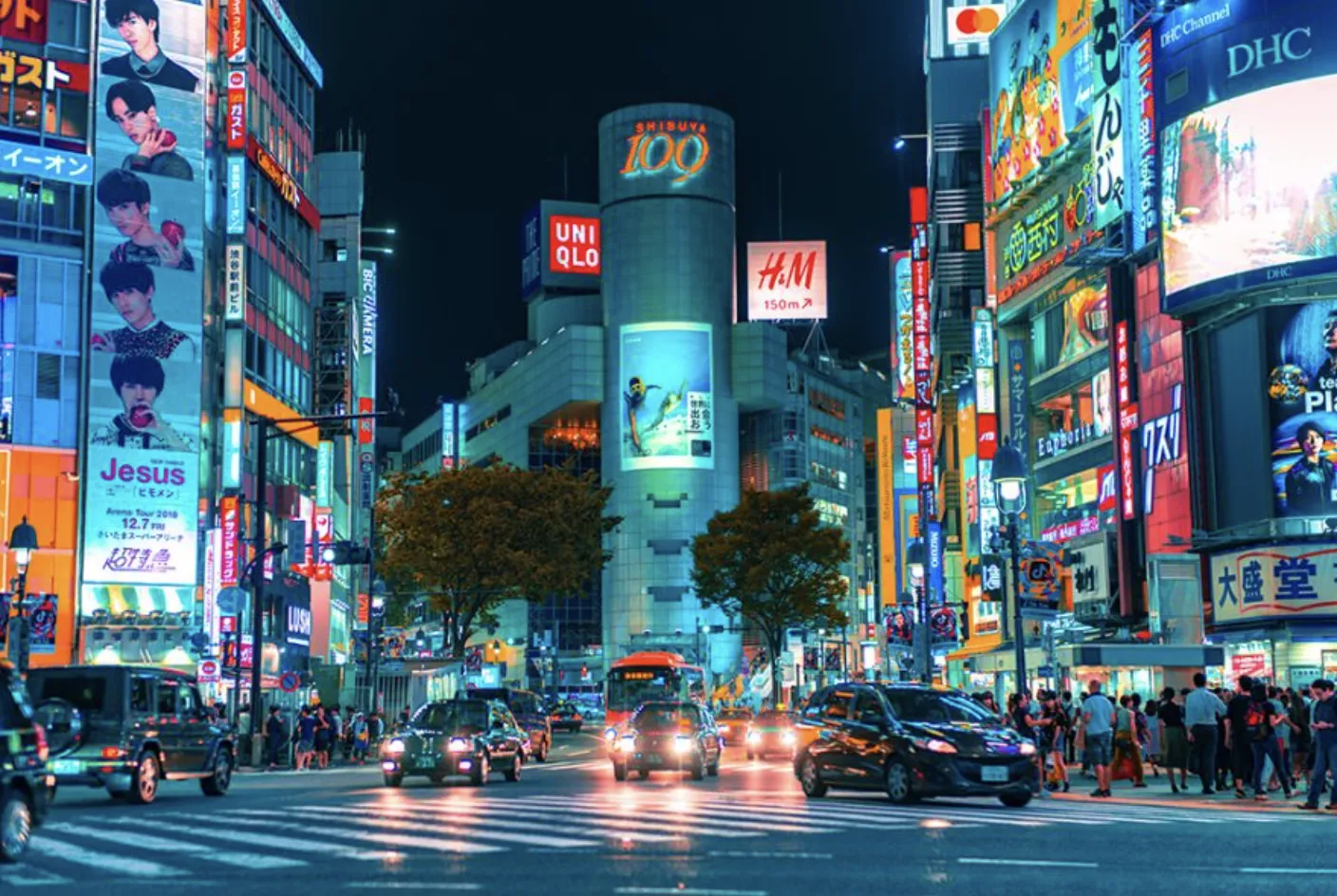 Shibuya Crossing at night