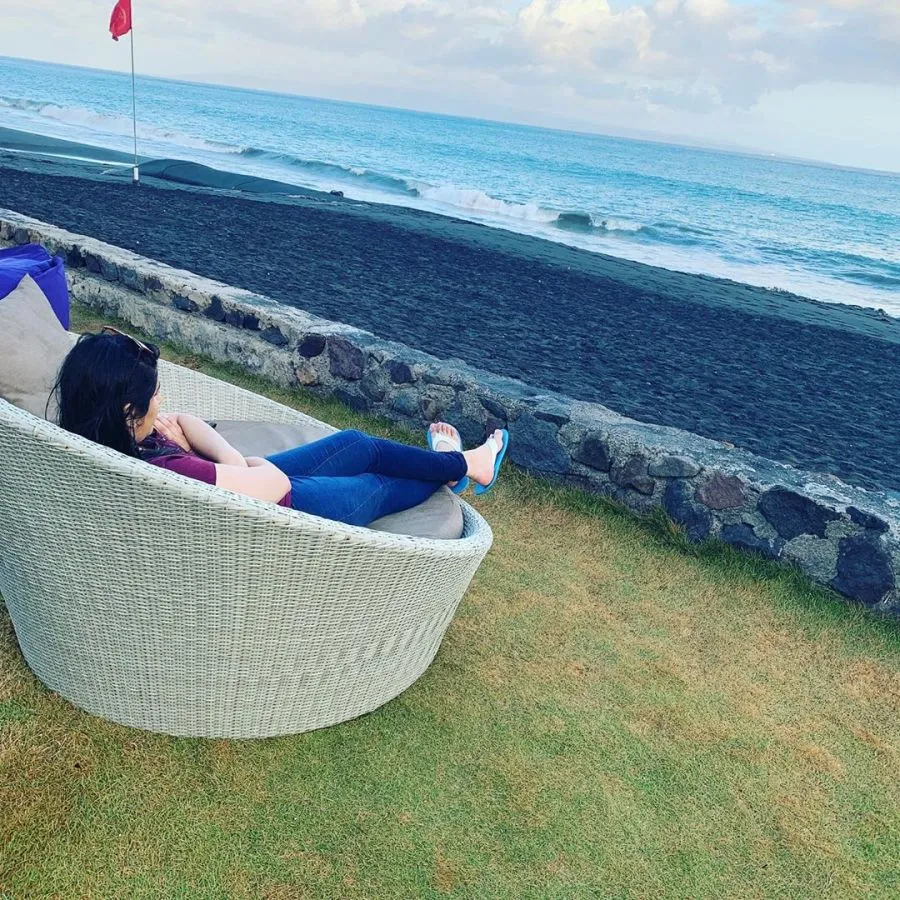 Relaxing on the beach