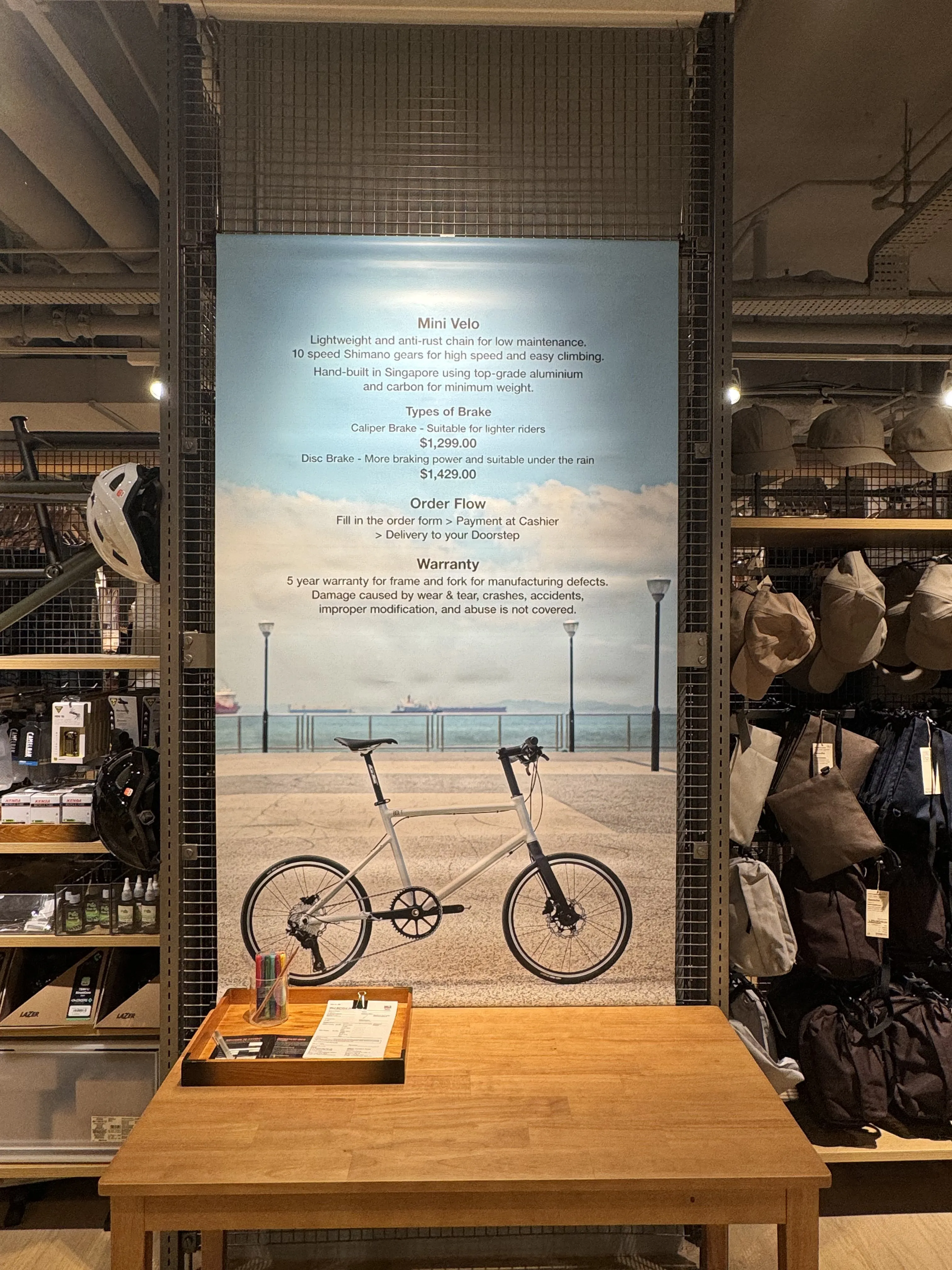Instructions on how to order the bike