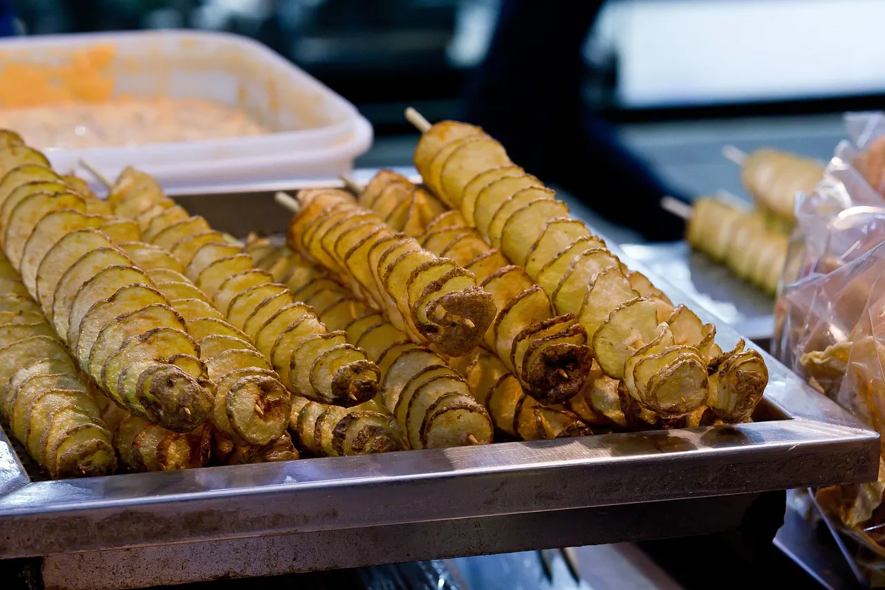 Tornado potato halal street food korea