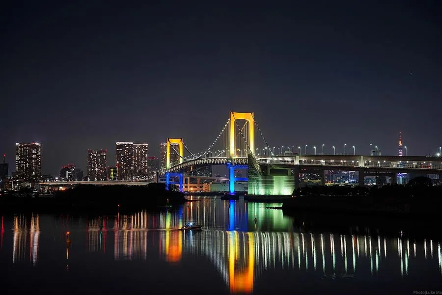 Rainbow Bridge at night