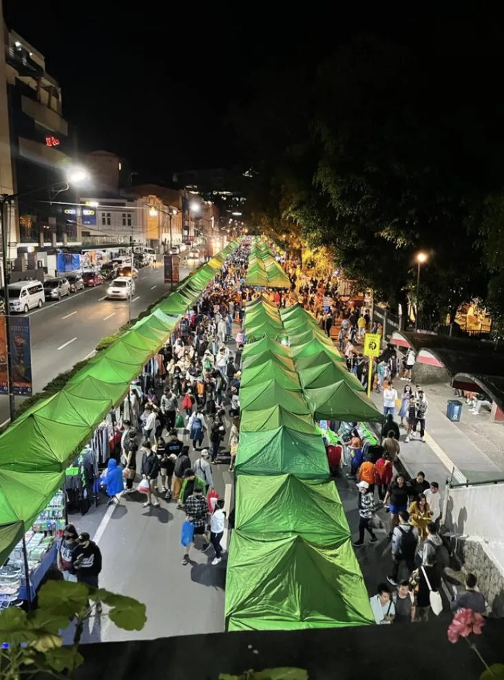 View from the top of the night market