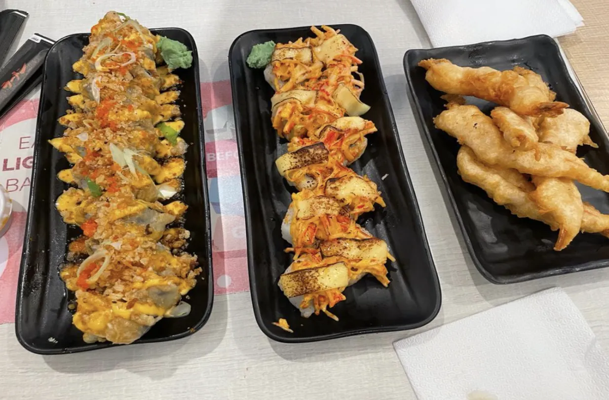 Plates of sushi