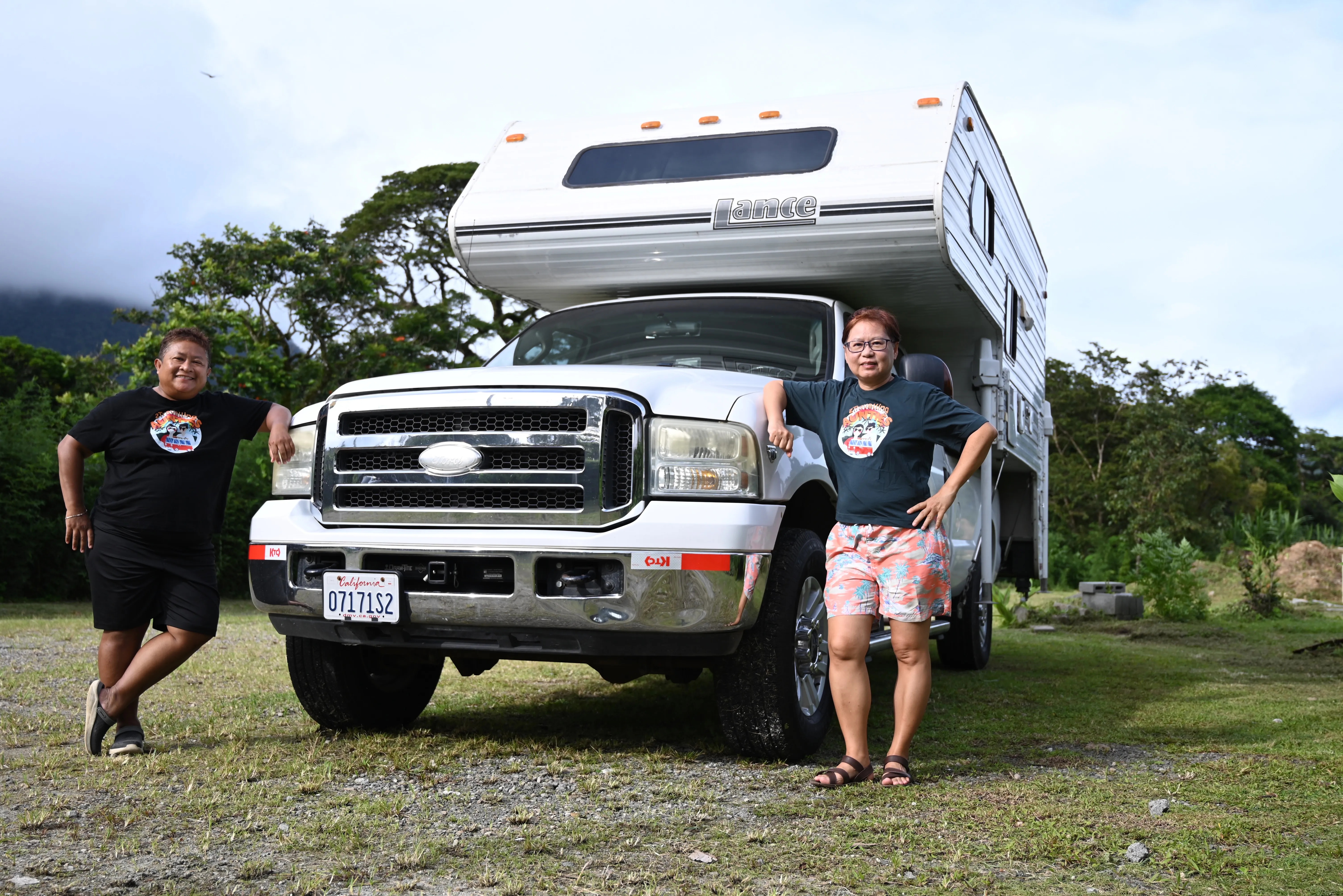 Two women infront of a motorhome