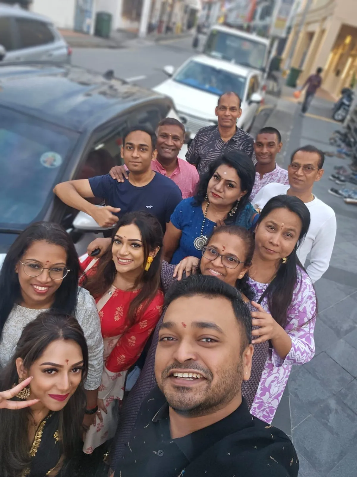 Picture of friends and family during Deepavali