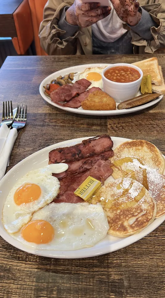 Plates of english breakfast