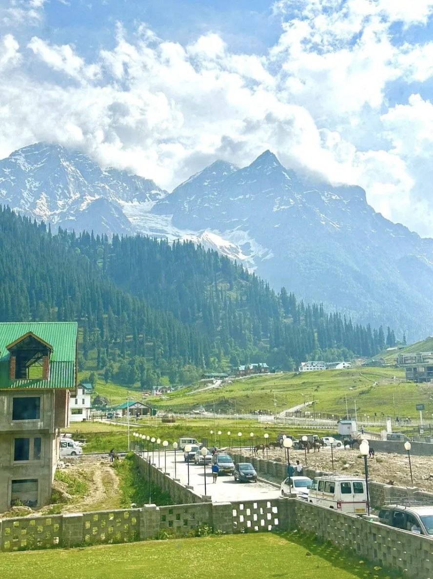 View from the hotel of mountains