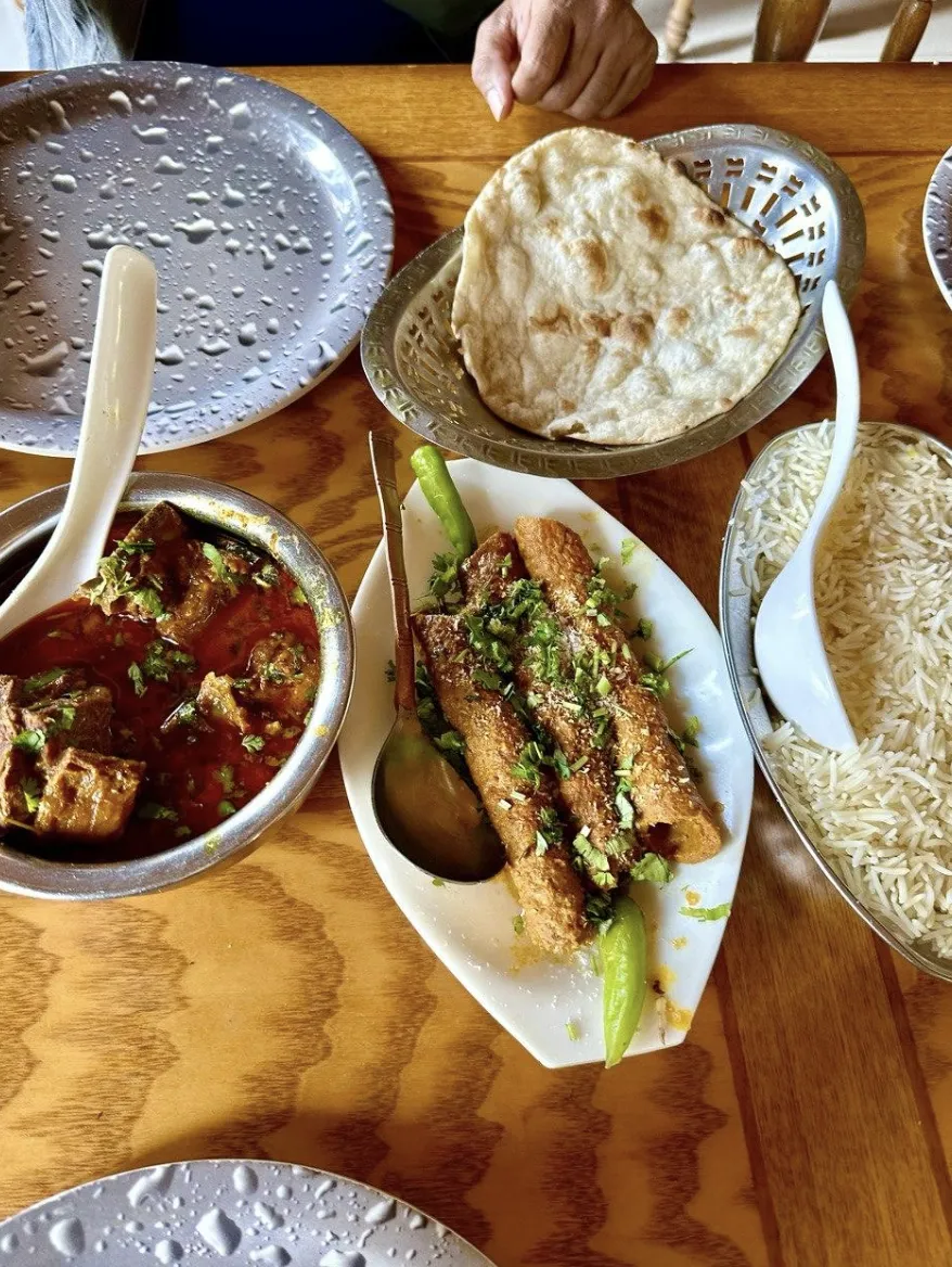 Mutton curry and dishes around it