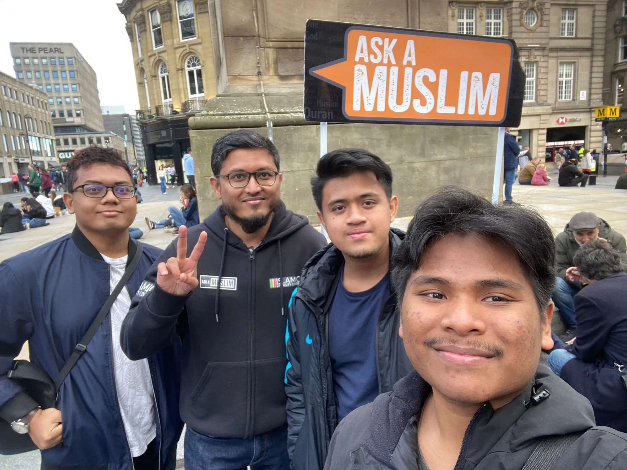 Selfie with his Muslim friends