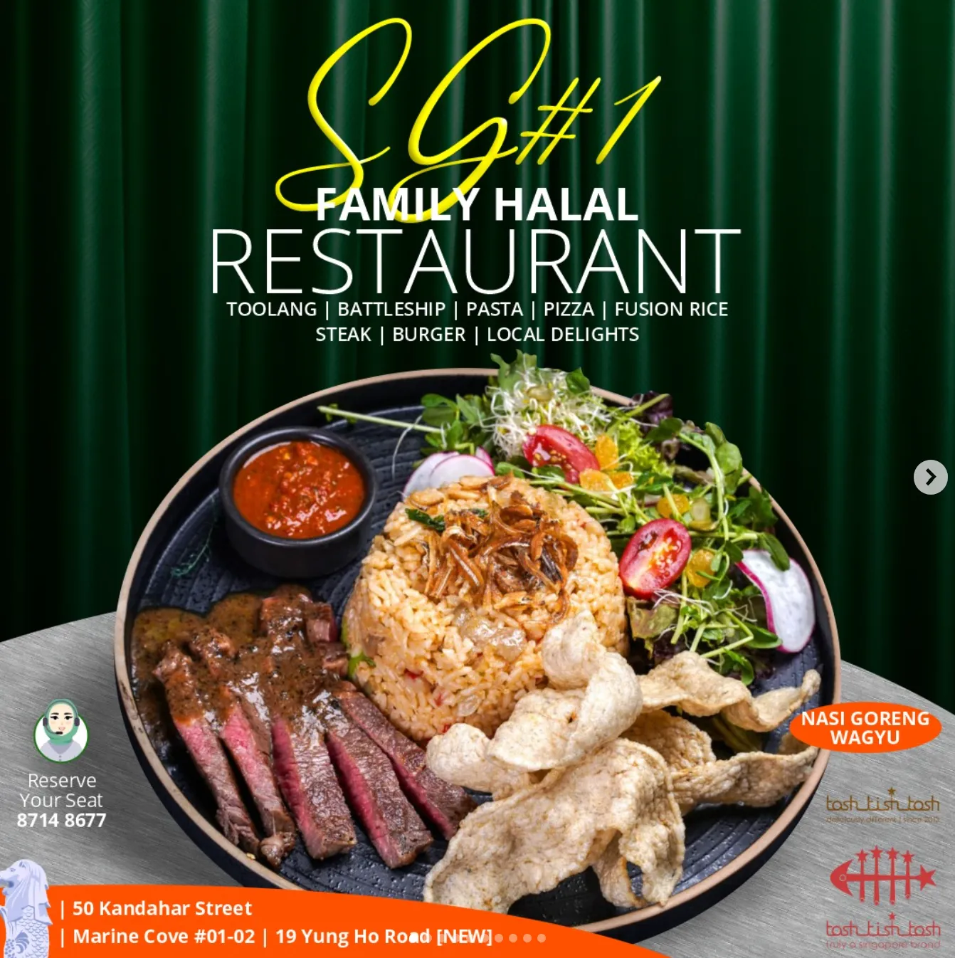 Tash Tish Tosh Halal Steaks Singapore
