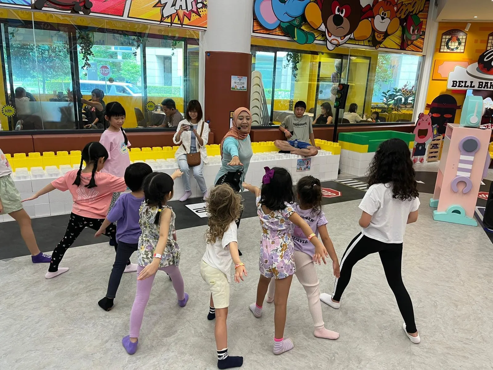 Yoga class with kids