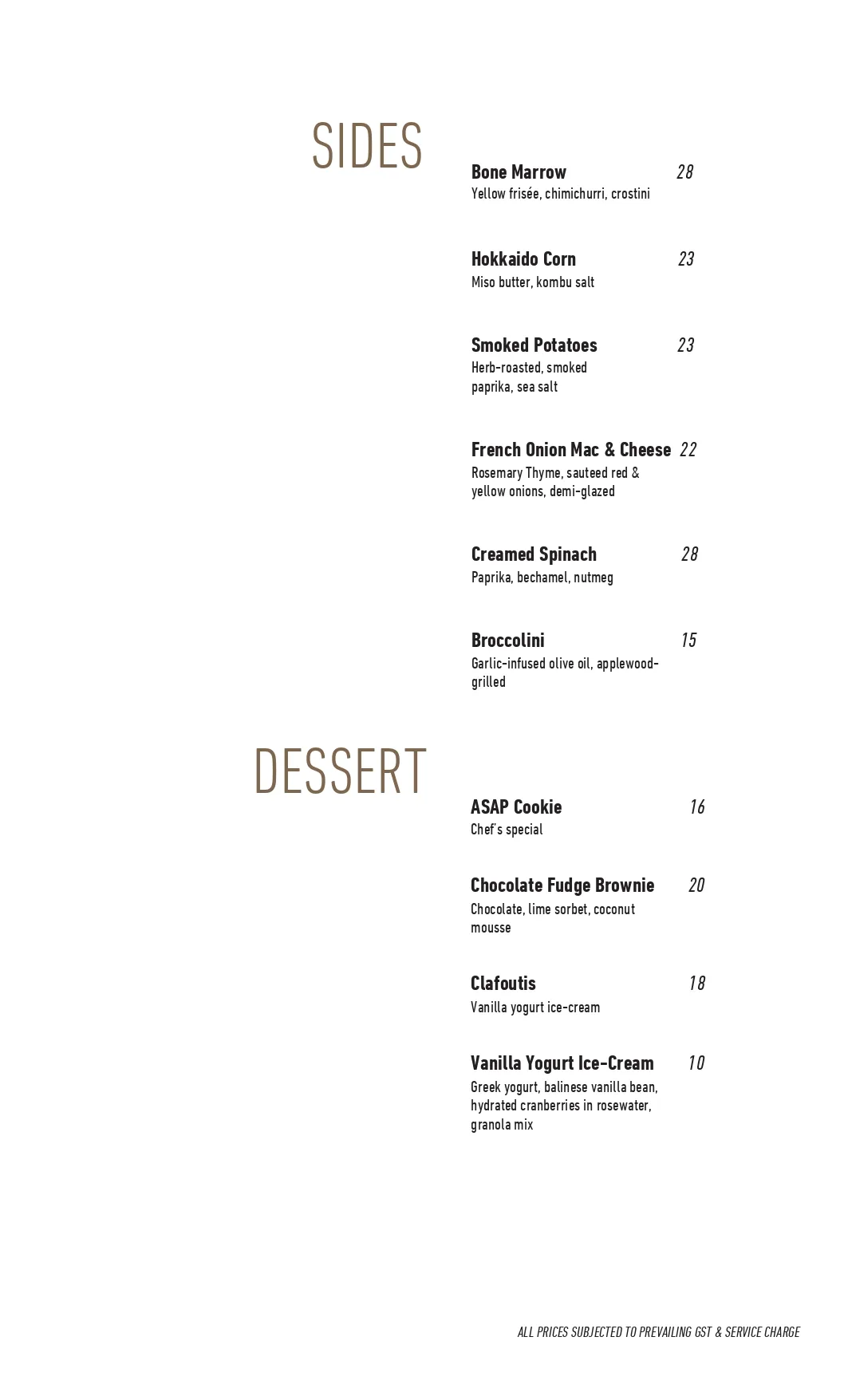 menu