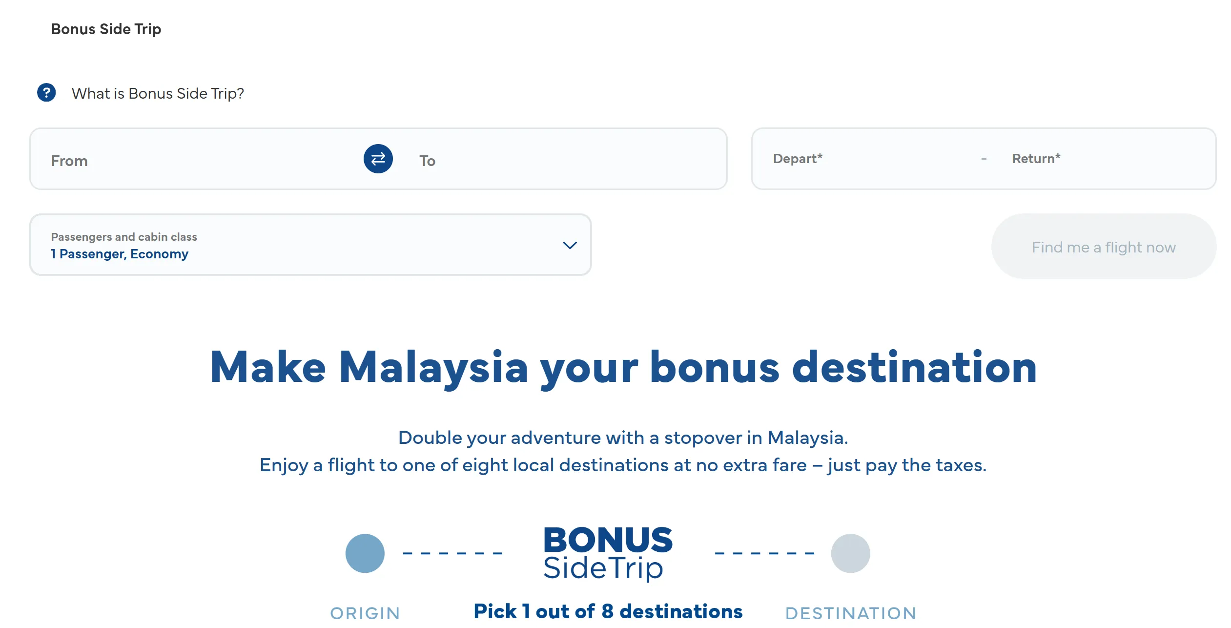 malaysia airlines free flight bonus side trip