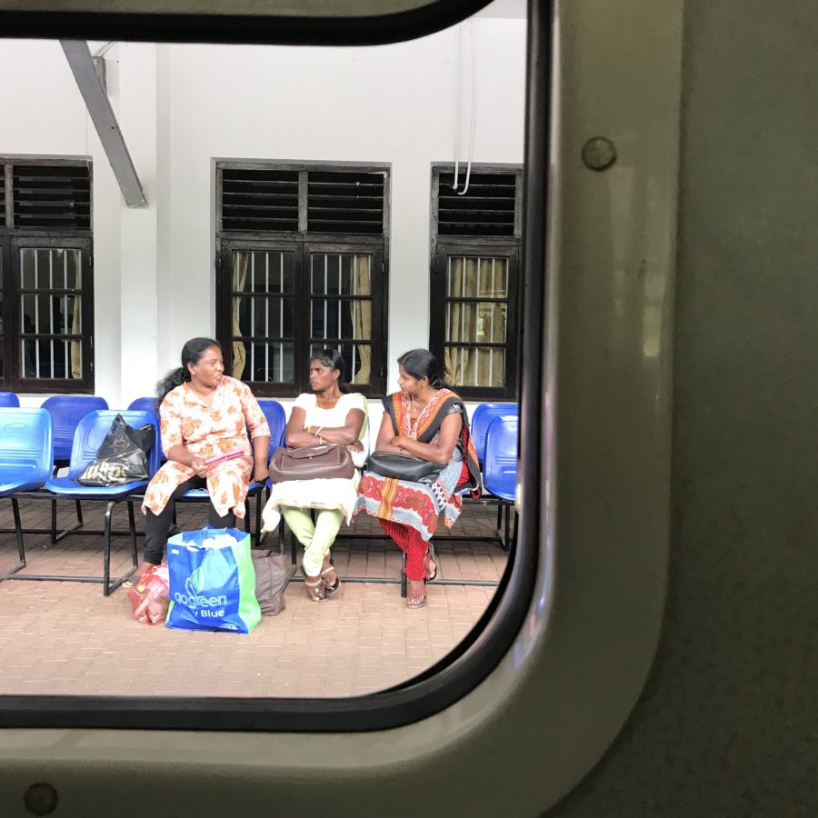 sri lanka train station locals